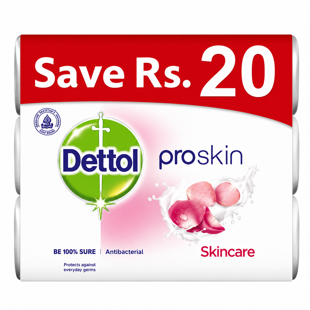 DETTOL SKINCARE SOAP 110G*3 SAVE RS 20