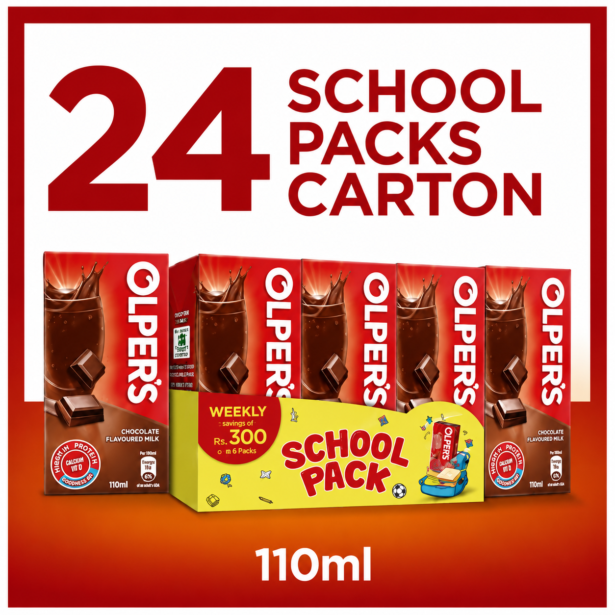 OLPER CHOCOLATE FLAVOURED MILK 24*110 ML