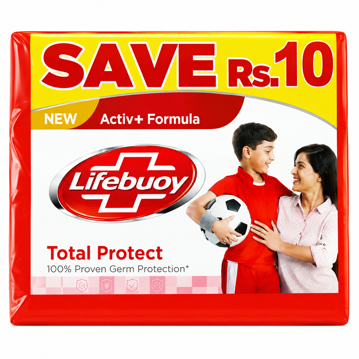LIFEBUOY SOAP TOTAL PROTECT 3 IN 1 SAVE RS 10