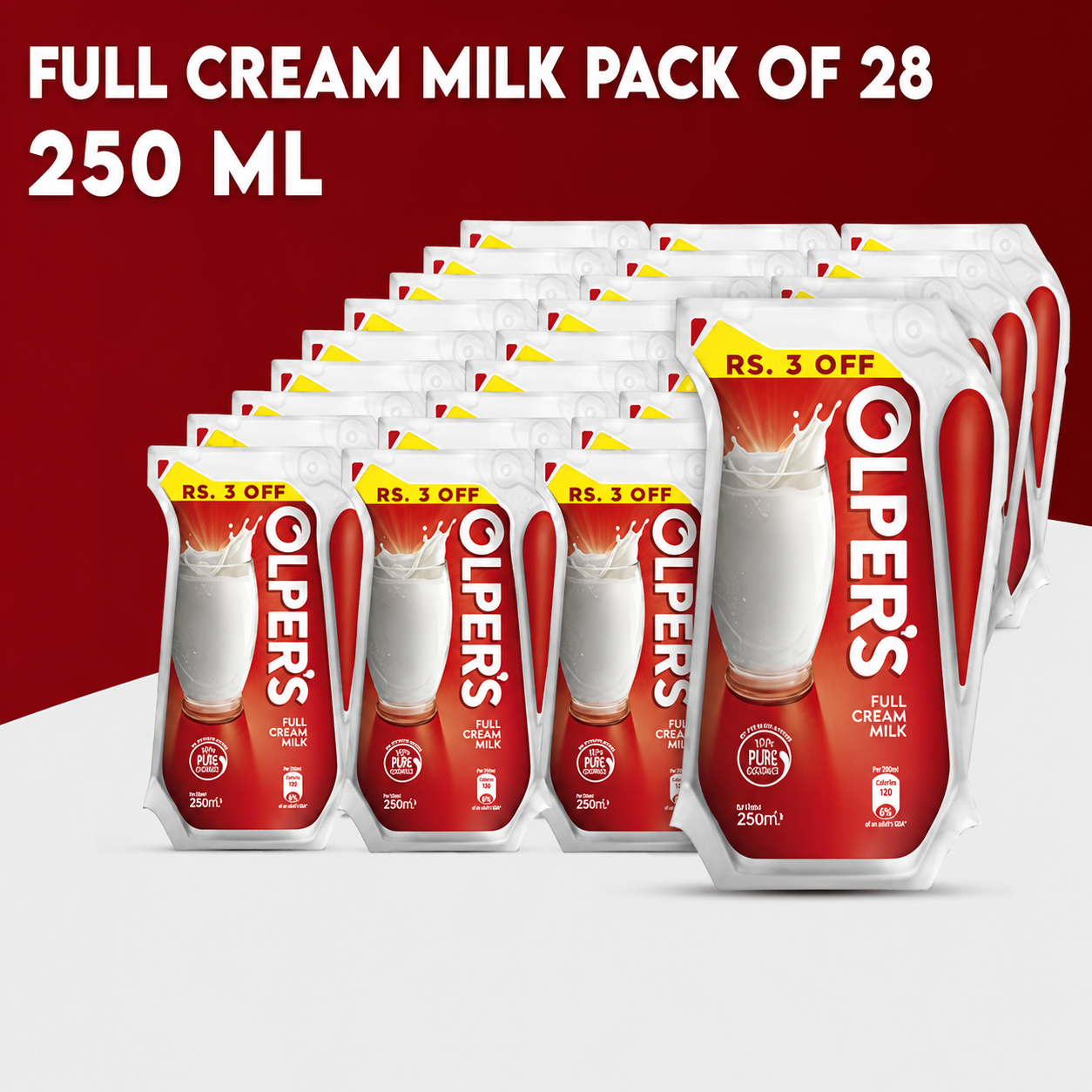 OLPER FULL CREAM MILK 250 ML POUCH CARTON
