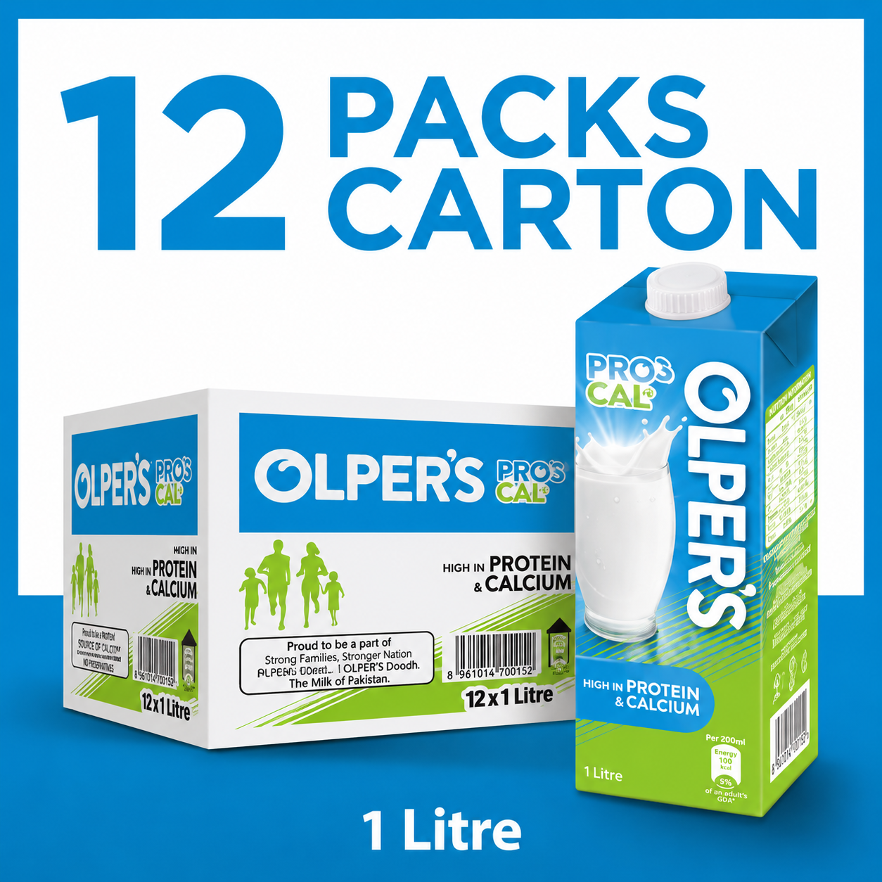 OLPER PRO CALCIUM MILK 1 LITRE CARTON