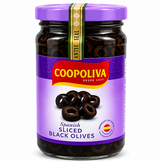 COOPOLIVA SLICED BLACK OLIVES 235 GM
