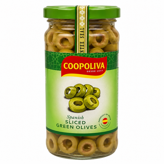 COOPOLIVA SLICED GREEN OLIVES 235 GM
