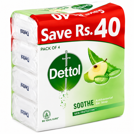 DETTOL SOOTHE SOAP 110G*4 SAVE RS 40