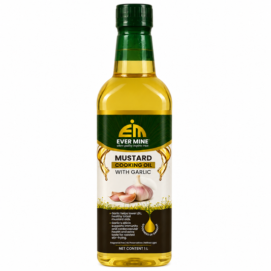 EVERMINE MUSTARD COOKING OIL WITH GARLIC 1 LTR