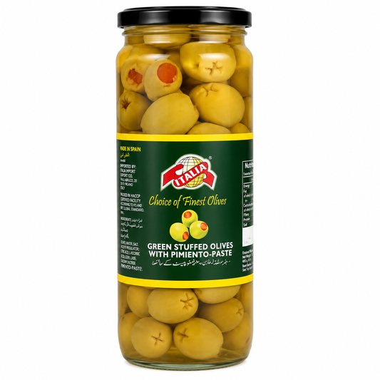 ITALIA GREEN STUFFED OLIVES 142 G