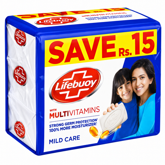 LIFEBUOY MILD CARE SOAP 128G*3 SAVE RS 15