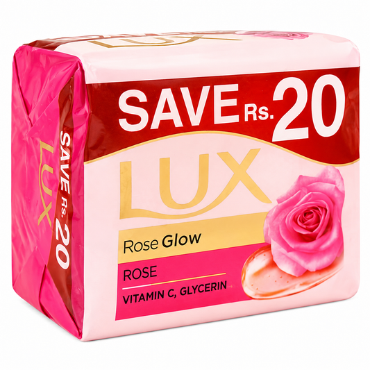 LUX SOAP ROSE GLOW 128G*3 SAVE RS 20
