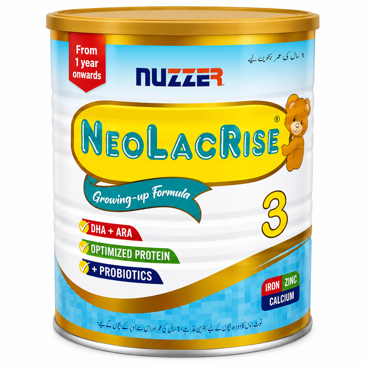 NUZZER NEOLAC 3 GROWING-UP FORMULA – 400 GM (FROM 1 YEAR ONWARDS)