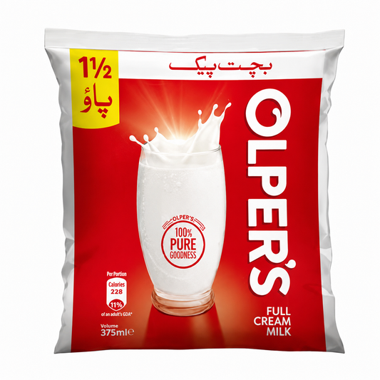 OLPER FULL CREAM MILK 375 ML POUCH