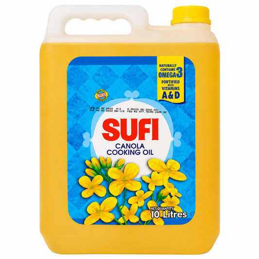 SUFI REFINED CANOLA COOKING OIL  10 LITER GALON
