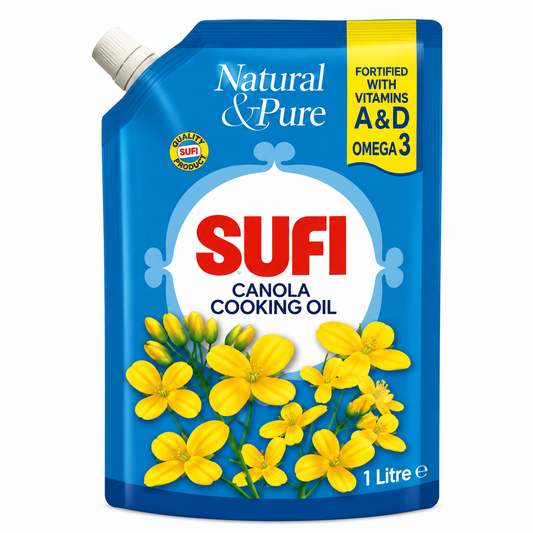 SUFI REFINED CANOLA COOKING OIL POUCH 1  LITRE