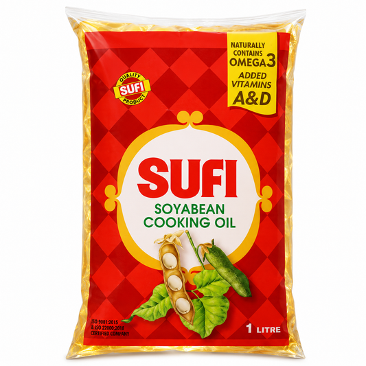 SUFI REFINED SOYABEAN COOKING OIL 1 LITRE POUCH