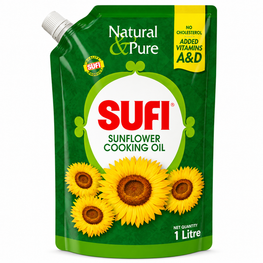 SUFI REFINED SUNFLOWER POUCH 1 LITR