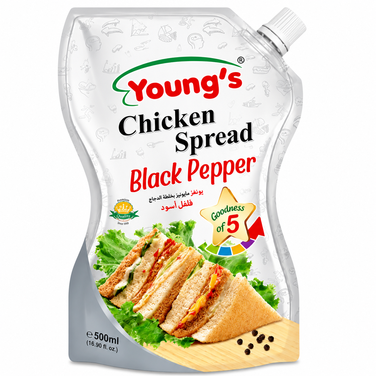 YOUNGS CHICKEN SPREAD BLACK PEPPER 500 ML